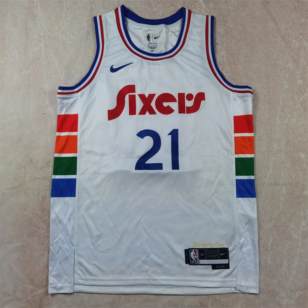 NBA 필라델피아 76ers 엠비드 21번 시티 에디션 농구 유니폼 남성용 저지