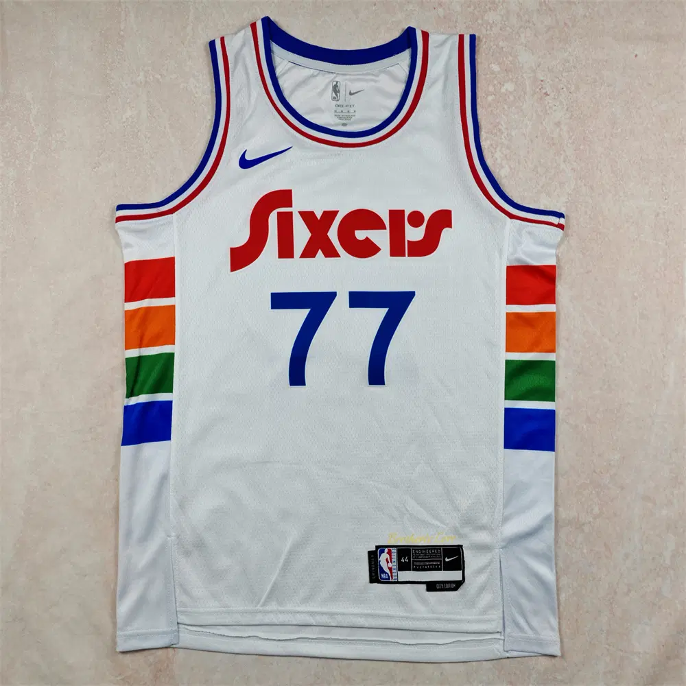 NBA 필라델피아 76ers 엣지컴브 77번 시티 에디션 농구 유니폼 남성용 저지