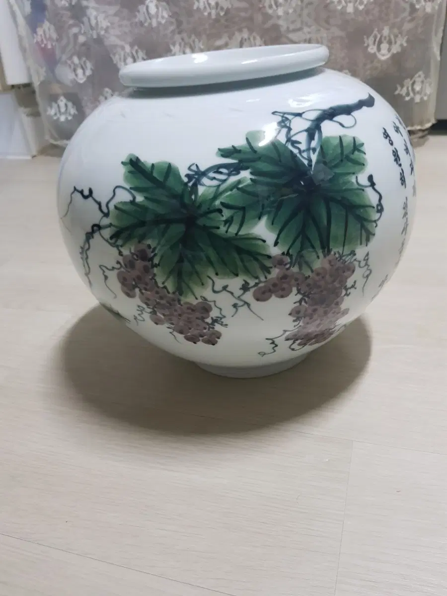 도영 포도 문 주기도문 도자기 항아리
