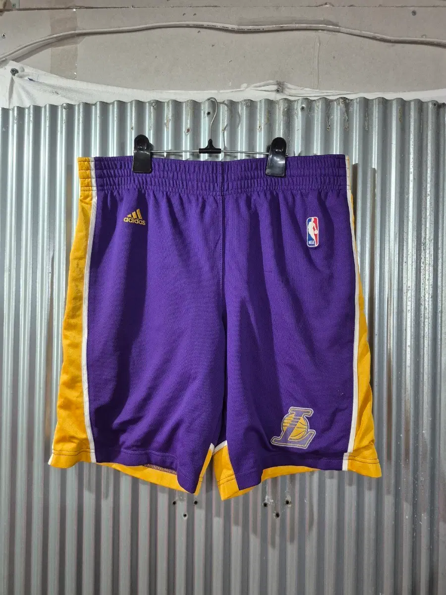 3XL 아디다스 NBA LA레이커스 농구 반바지 보라색