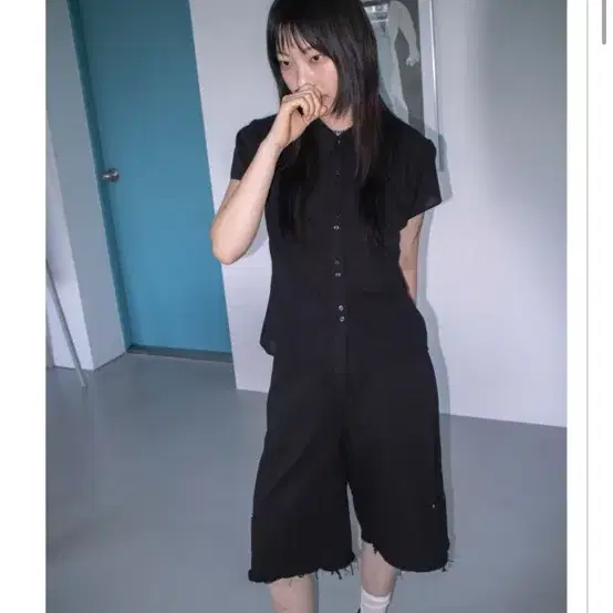 clover shirring shirts Black