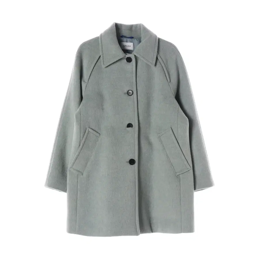 구호플러스 23FW 울 싱글 하프 코트 라이트블루