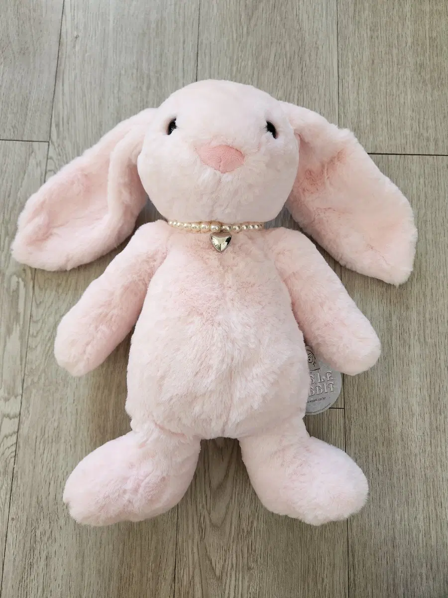 노블래빗 진주 목걸이 토끼 인형 (분홍)