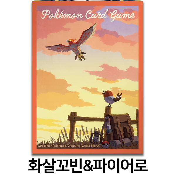 (2장) 포켓몬 tcg 화살꼬빈 & 파이어로 덱 실드 슬리브 서플라이 카드 실드 포켓몬스터
