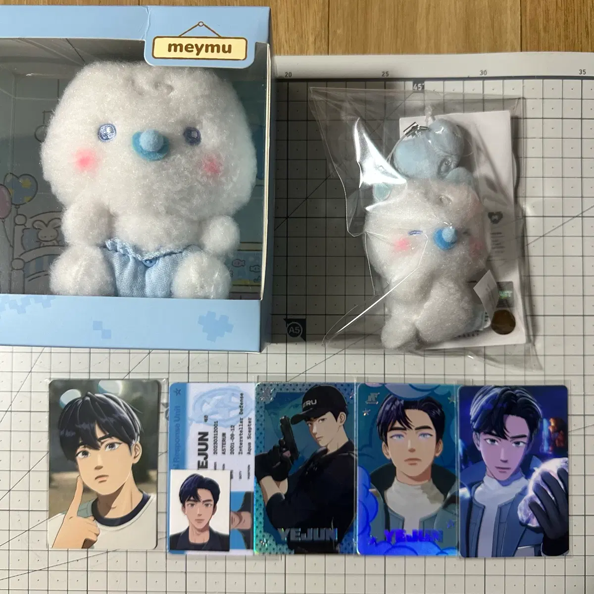 플레이브 라인프렌즈 므메미무 베이비 몌무 예준 인형 키링 포카 포토카드 일괄 세트 plave