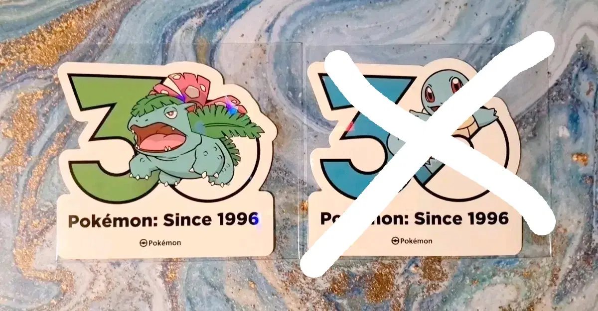 포켓몬 "30주년 스티커" 이상해꽃 꼬부기