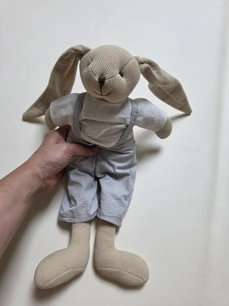 토끼 인형 멜빵 세트 애착인형