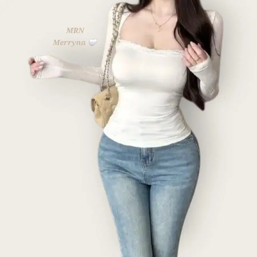 수입의류 레이스 티