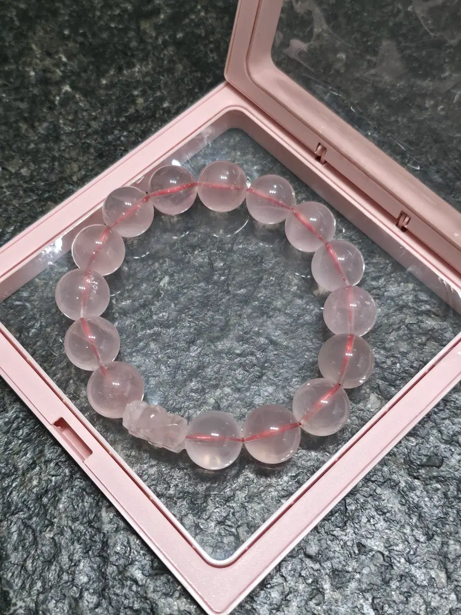 [새상품] 천연 원석 | 로즈쿼츠 | Rose Quartz  | 팔찌 | 14.3mm