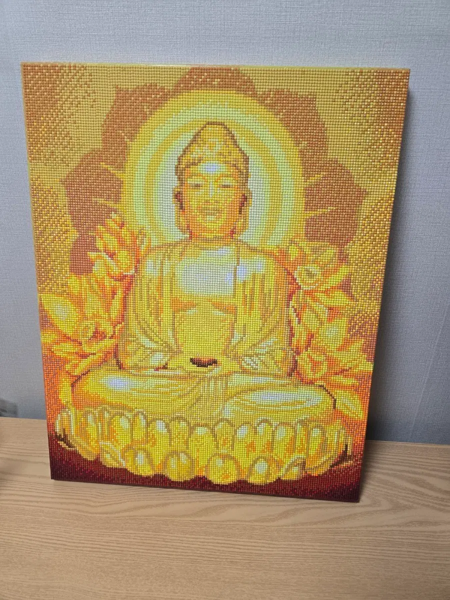 보석십자수 황금불상 완성품