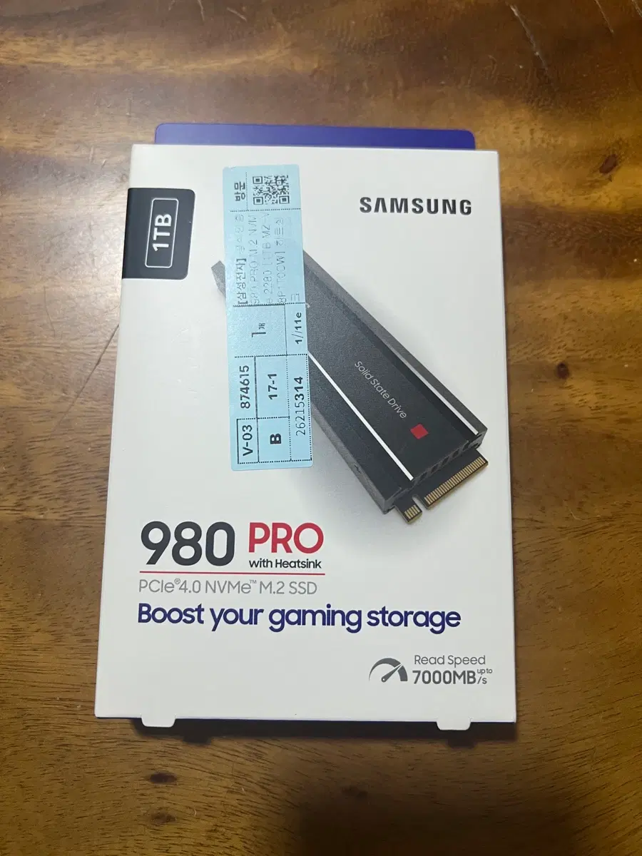 삼성전자 정품 980 Pro with Heatsink PCIe 4.0 NVMe M.2 SSD 1TB