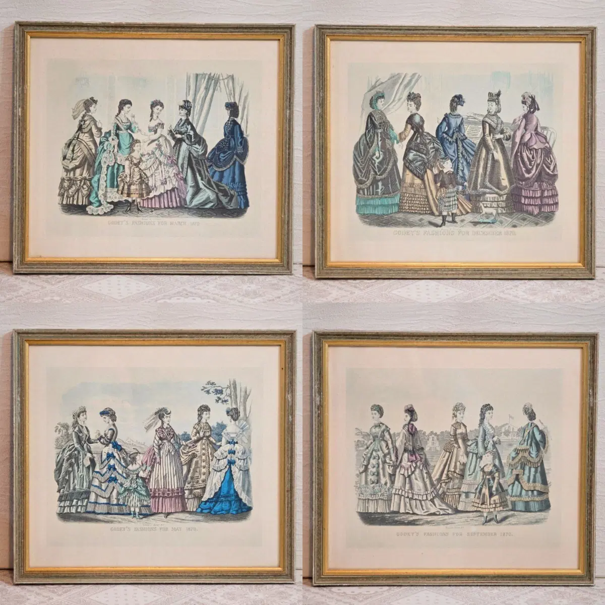 Godeys Ladys Book 빅토리아 패션 플레이트 빈티지 액자 벽장식 소품 인테리어