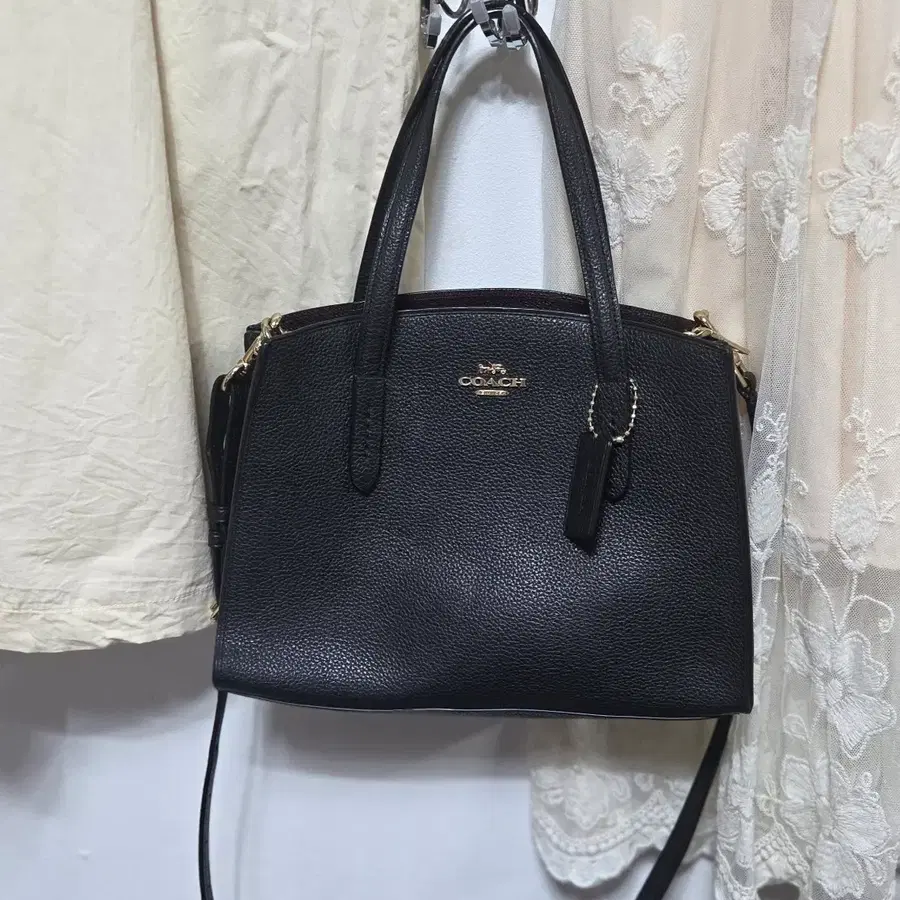 [COACH] 정품 코치 숄더백 시그니처 가죽 블랙 (보증서포함)