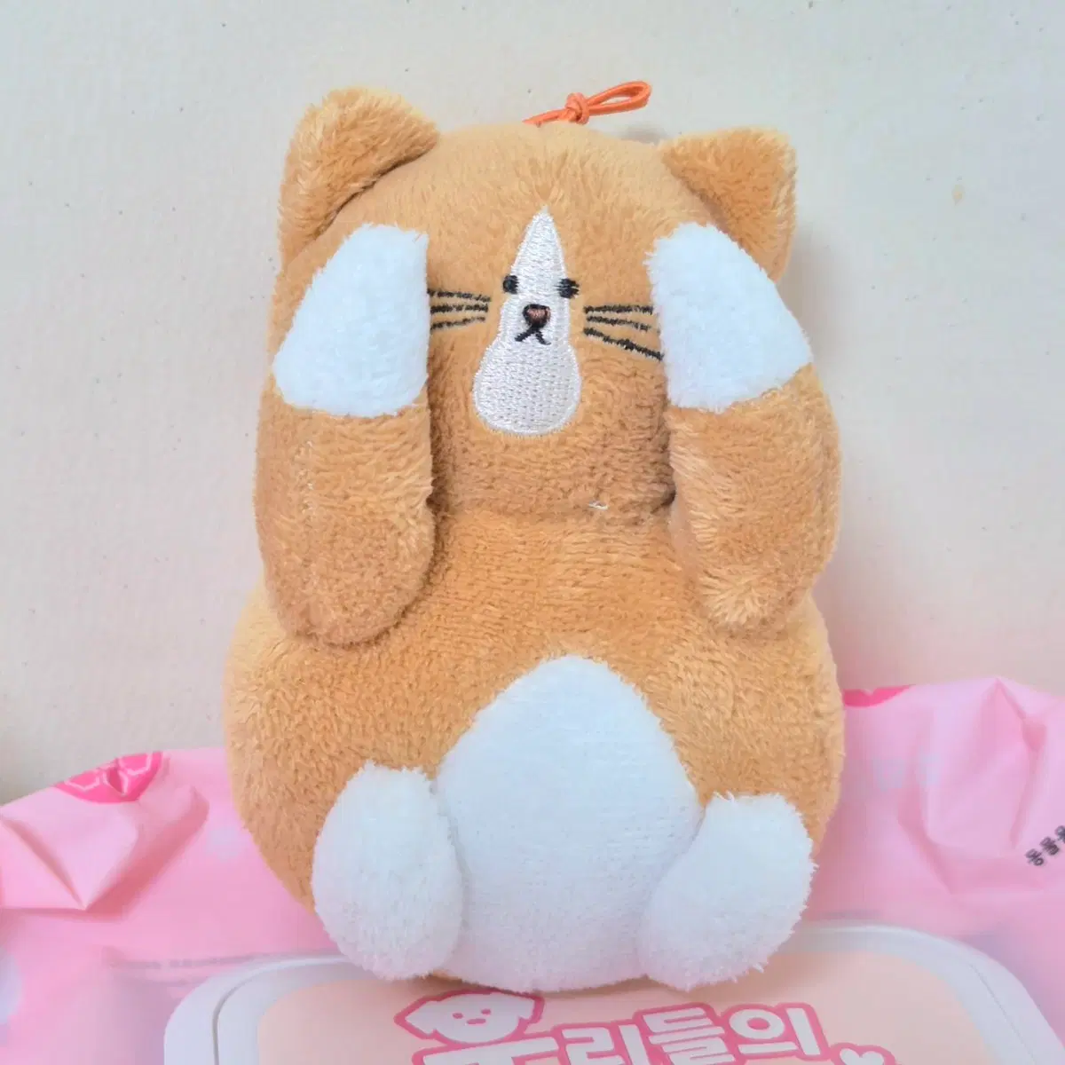 고전 빈티지 치즈 뚱냥이 마스코트 인형 키링