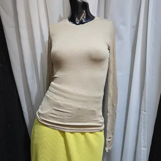 손가락워머 베이지 부들 긴팔