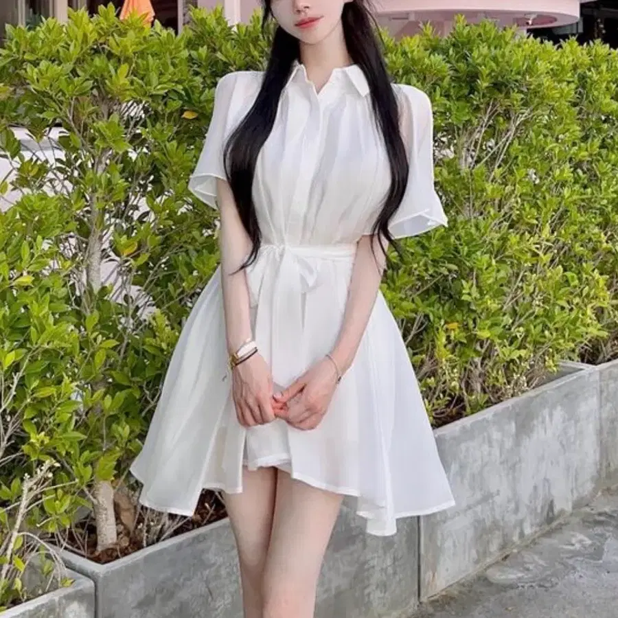 메이윤 2023 여름셔츠원피스 화이트 m