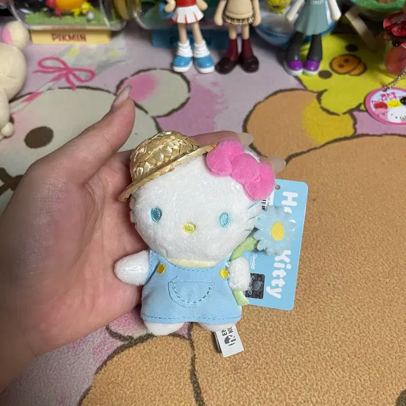 헬로키티 멜빵 인형 밀짚모자 인형 키티인형 고전 헤이세이 가챠 산리오