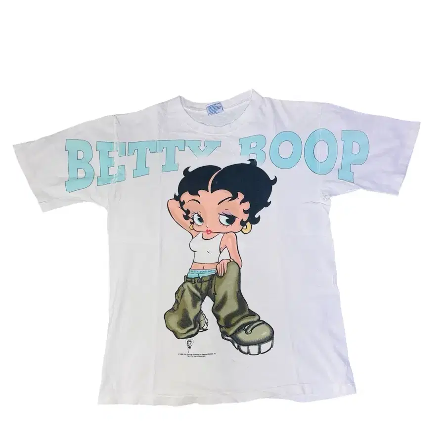 빈티지 90s 베티붑 BETTYBOOP 밀리터리 티셔츠 L