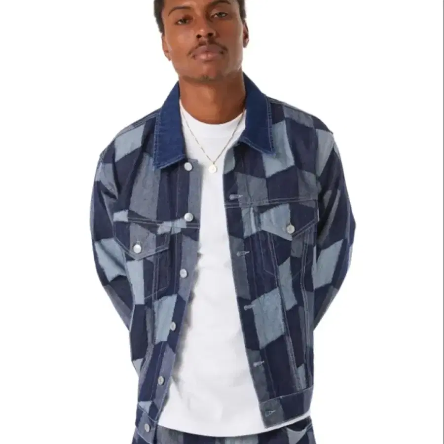 HUF 패치워크 데님 자켓 (XL 새상품) 정가31.9만