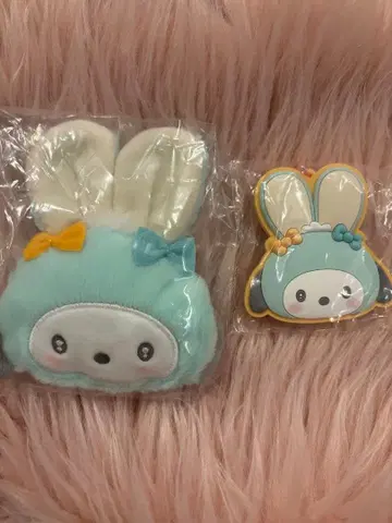 산리오 토끼 모임 포차코 미니 파우치 참 러버 거울 키링