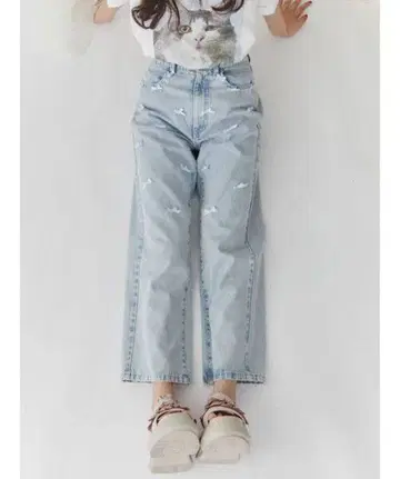 메리제니 petit ribbon 데님 팬츠 프티 리본 블루