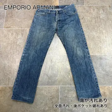 ARMANI 데님 청바지 33 남성용 구제 데미지 있음