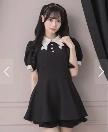 pium 리본 칼라 셋업 블랙