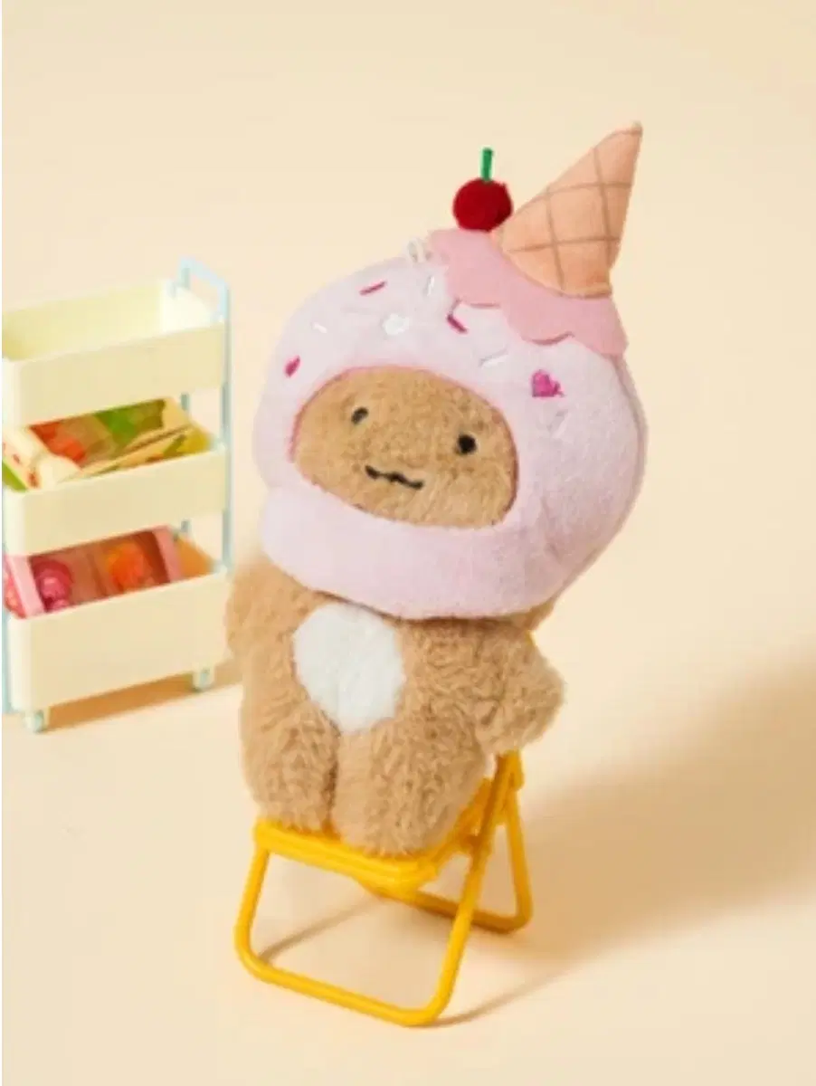 인형 DIY 인형 소품 아이스크림 탈 모자 10cm 누이 다이소 핑크 체리 콘