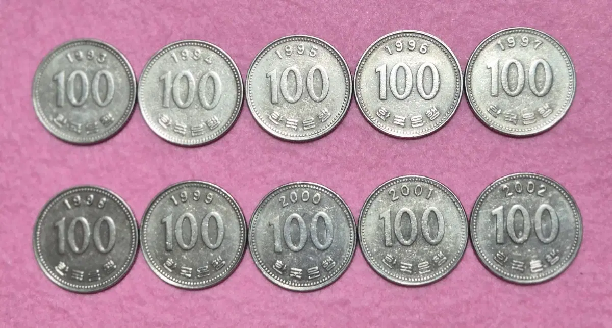 100원 동전 세트 (1993-2002)