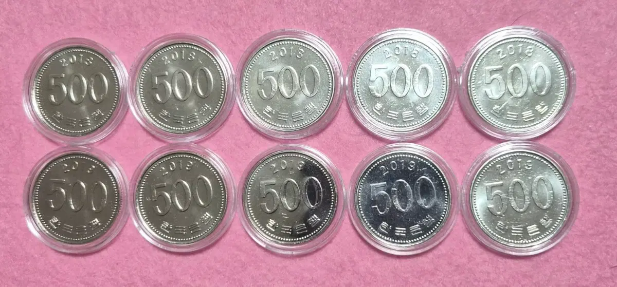 500원 동전 5개씩 10개세트 (2018, 2019년)