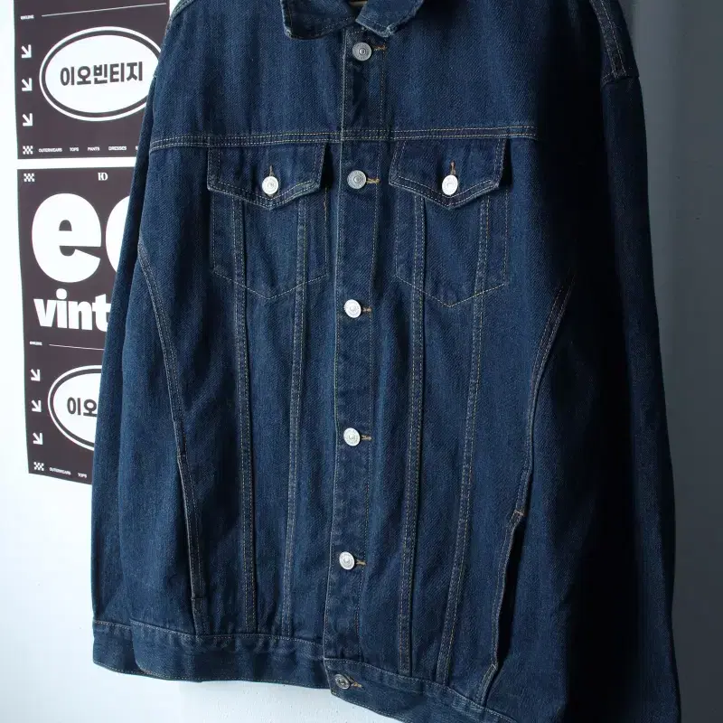 (M-XL) 브랜드빈티지 집업 바람막이 점퍼자켓 데님 청-H37521