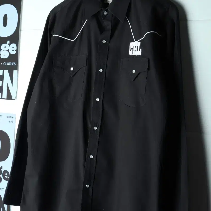 (L-XL) 엘리 캐틀맨 셔츠 남방 USA 블랙 웨스턴-H37488