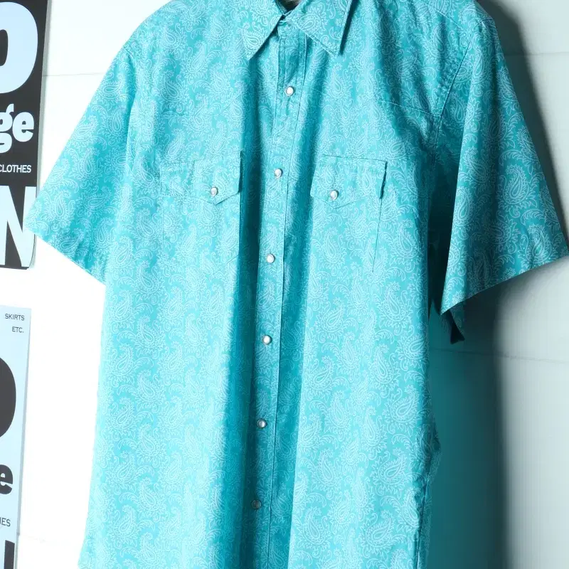 (L-XL) 랭글러 반팔셔츠 남방 USA 웨스턴 페이즐리-H37499