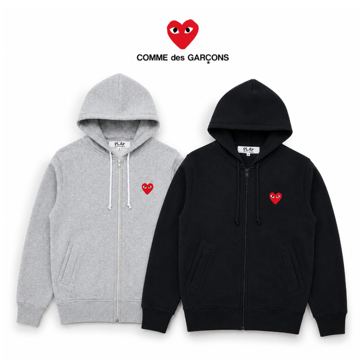 정품/새상품) 꼼데 가르송 후드집업 (기모X) 남녀공용 2COLOR
