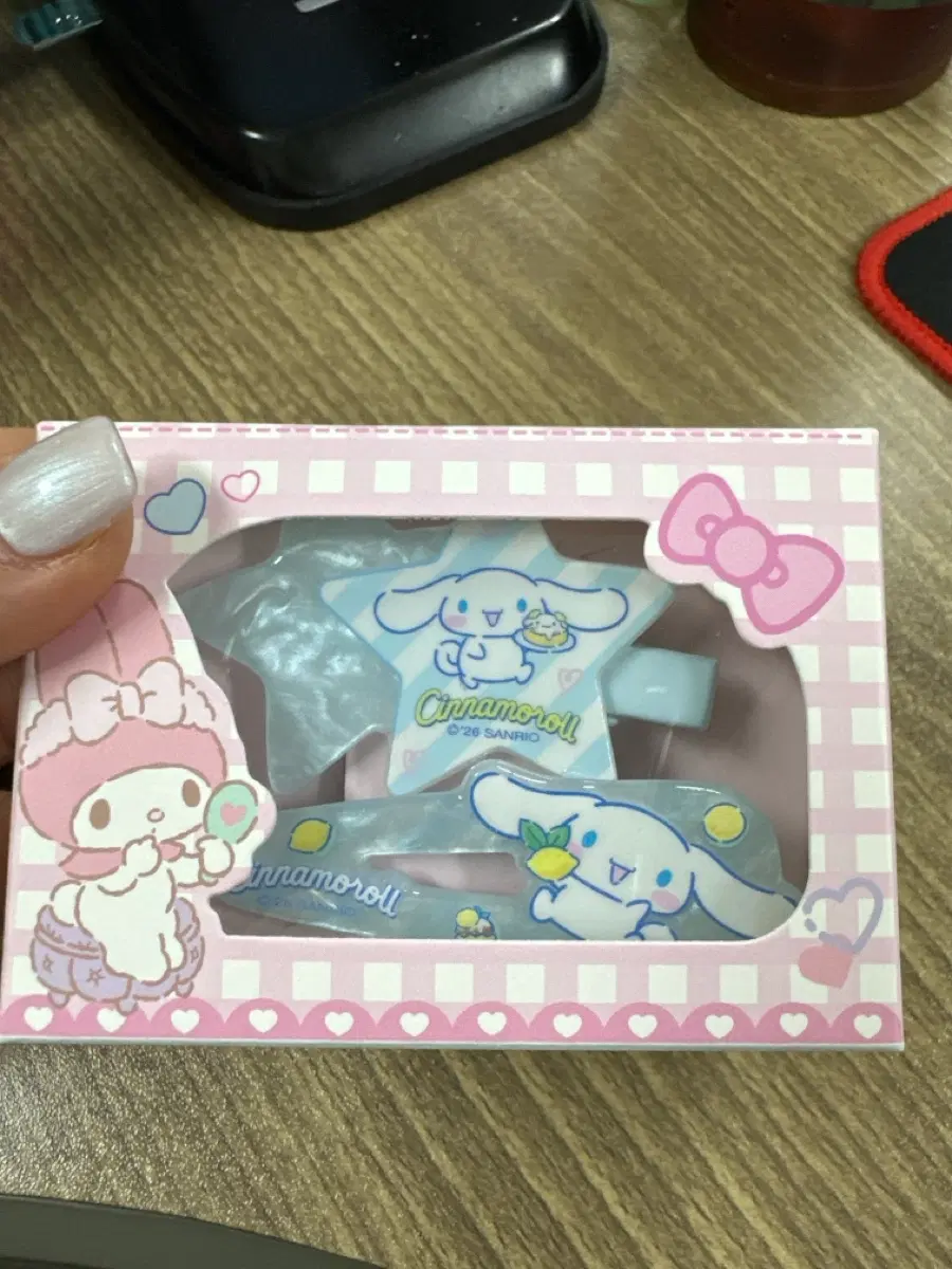 시나모롤 캔디 재질 집게핀 2개 세트