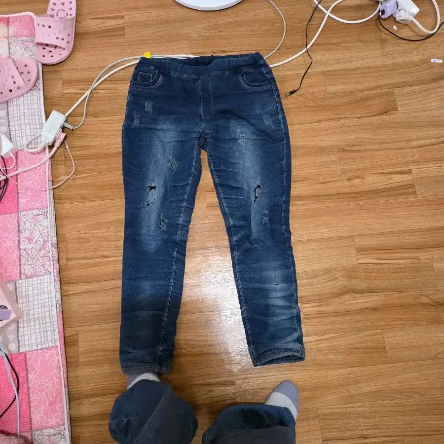 청바지 슬림핏 찢청 데미지 빈티지