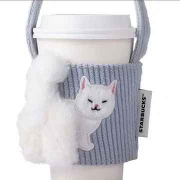해외 스타벅스 STARBUCKS 고양이 드링크 홀더 스카이블루