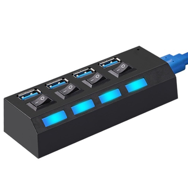 USB 4포트 USB2.0 유무전원 확장 허브 블랙