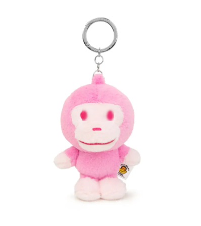 (새상품) 베이프 bape 베이비 마일로 플러시돌 키체인 핑크 키링