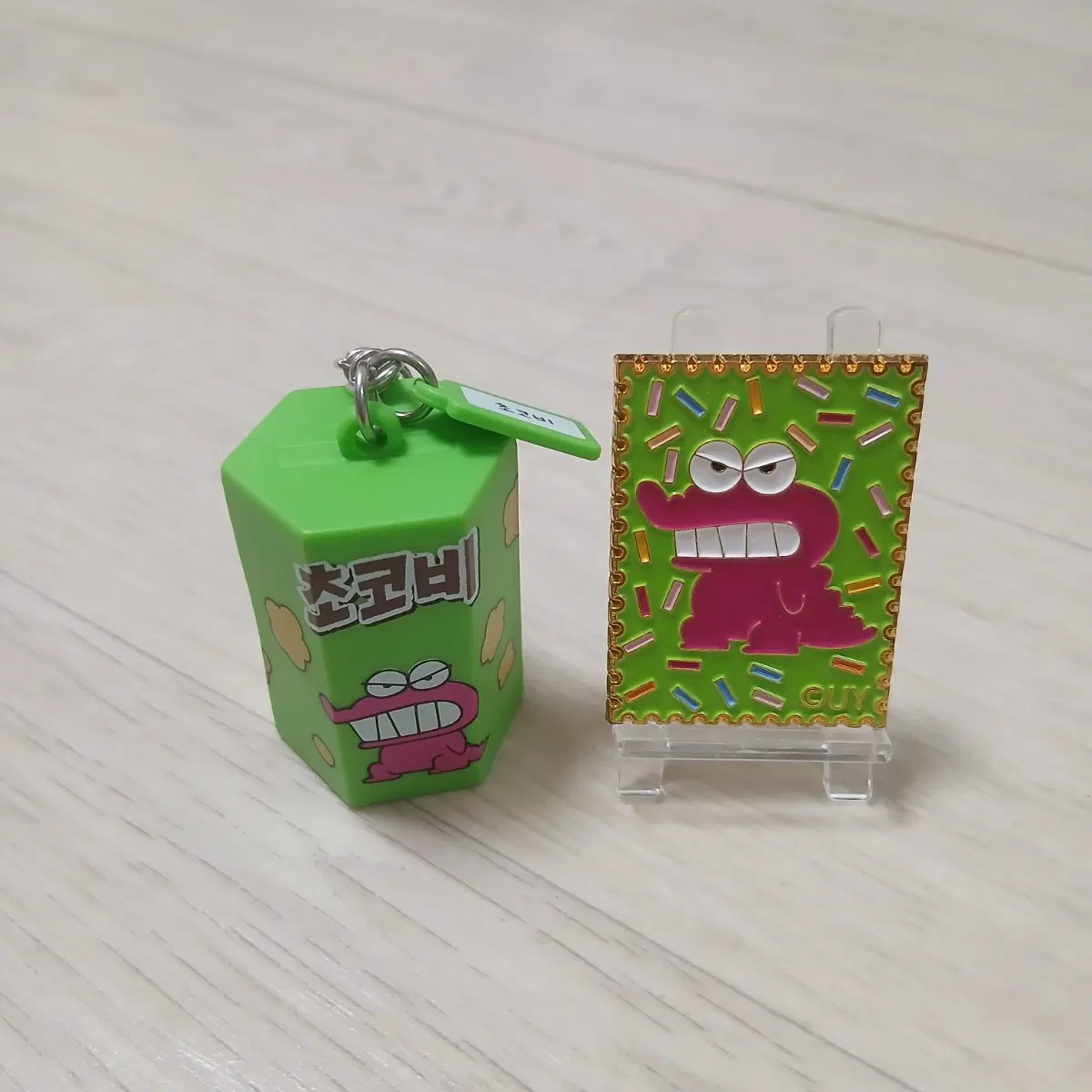 짱구 가챠 초코비 키링 메탈 액자