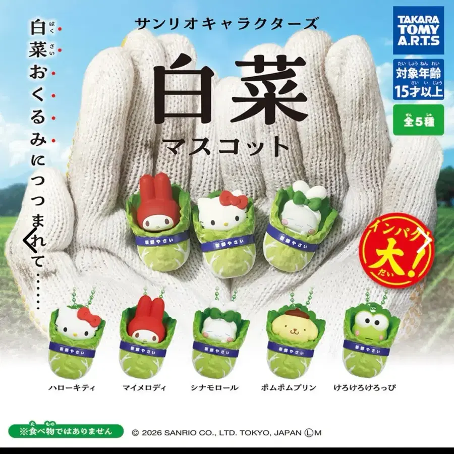 산리오 가챠 배추 마스코트 키홀더 시나모롤