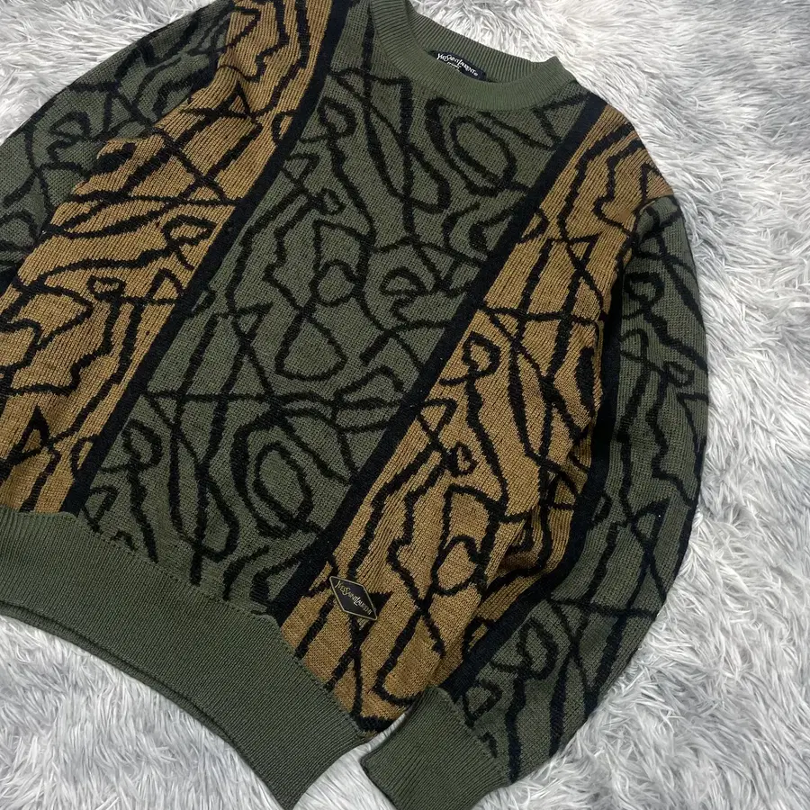 90s YSL 입생로랑 아카이브 패턴 니트 5752