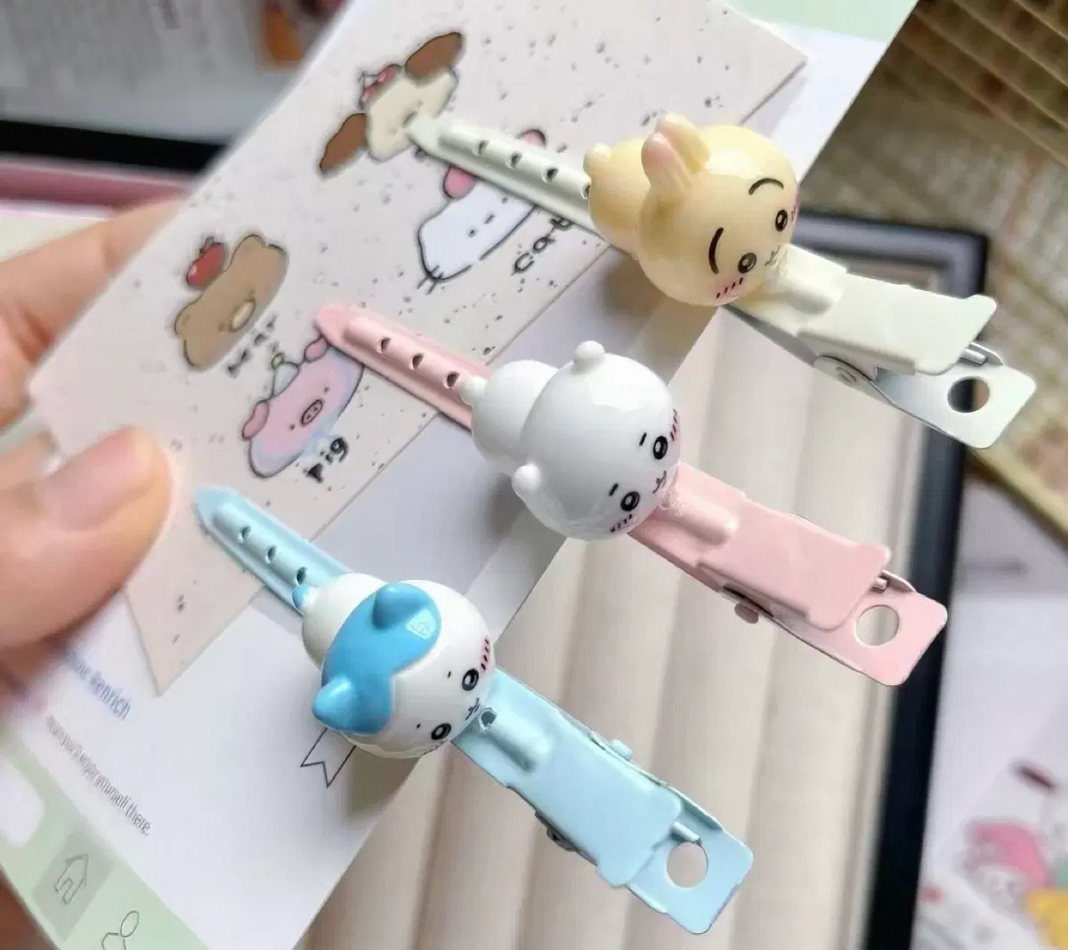 귀여운 치이카와 집게핀 세트 3개