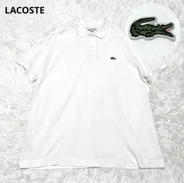 [새상품급] LACOSTE 클래식 핏 반팔 피케 셔츠 화이트 L