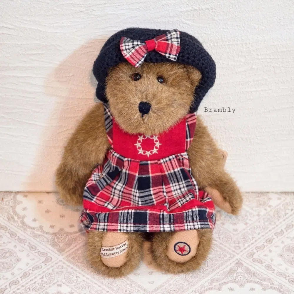 Boyds Bears 보이즈베어 빈티지인형 테디베어 레드 체크 별 곰돌이 인테리어 키덜트 수집 소품