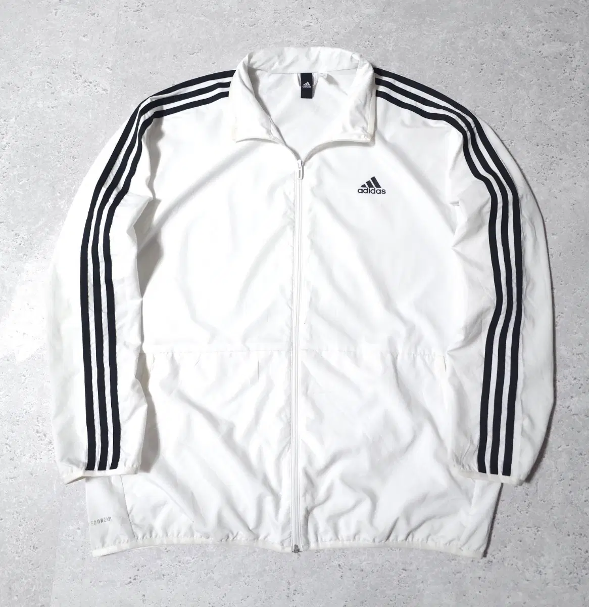 2XL 아디다스 삼선 흰검 바람막이 오버핏 자켓 코르티스