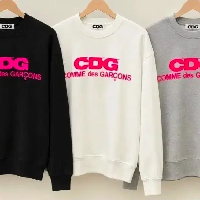 꼼데가르송 CDG 맨투맨 블랙/화이트/그레이