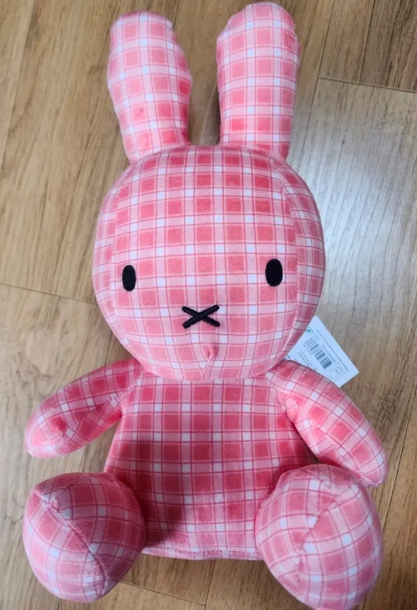 미피 인형 체크 핑크 30cm
