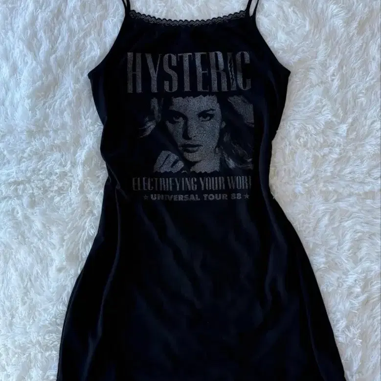 Hysteric glamour 글리터 레이스 슬리브리스 원피스