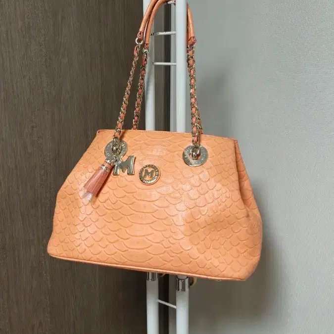 [미사용] 메트로시티 토트백 코랄오렌지 34x24x13